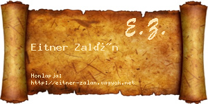 Eitner Zalán névjegykártya